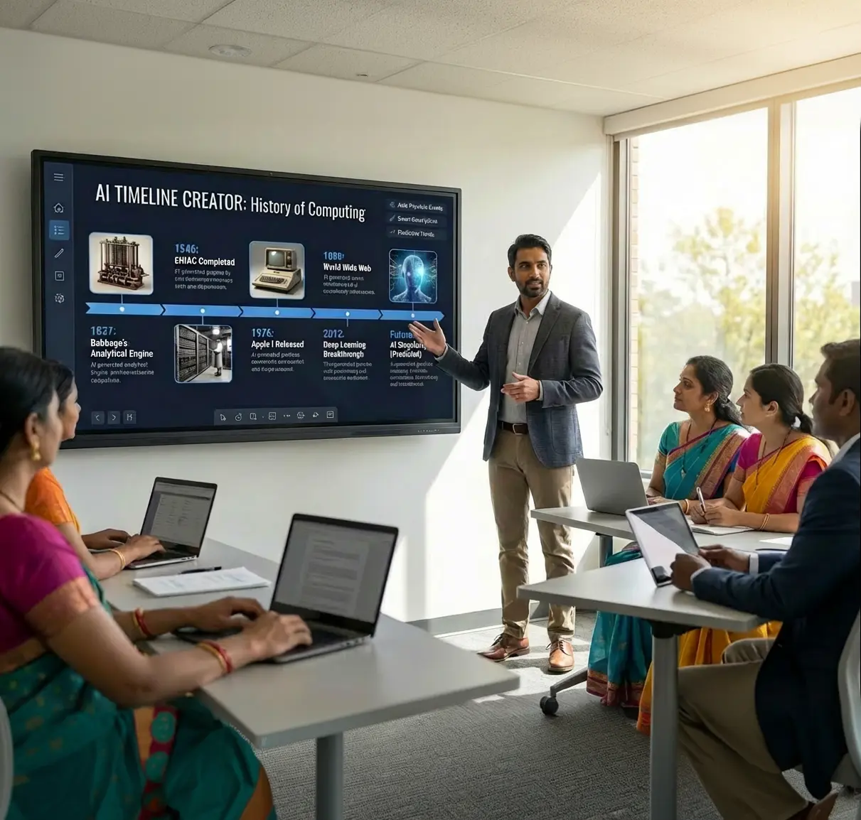 Teacher planning a class